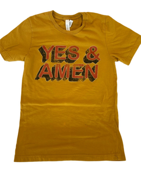 Bella Canvas Mustard Yellow "YES & AMEN" Graphic Tee